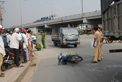 Hiện trường vụ tai nạn.
